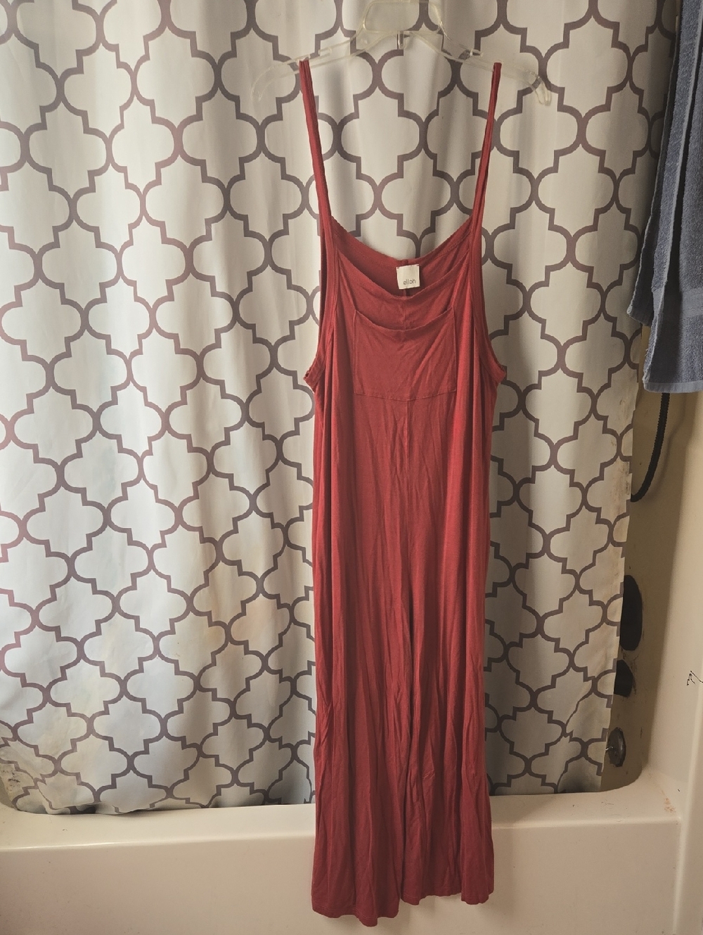 Sleek Sleeveless Slip Jumpsuit in Rust